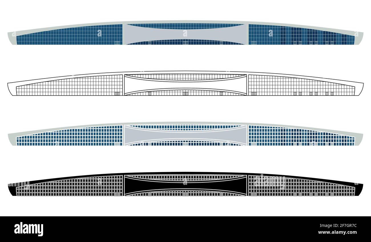 Kongresszentrum in Brasilia, Brasilien Stock Vektor