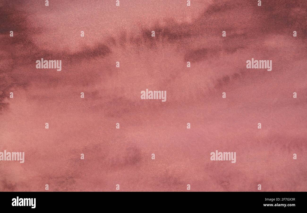 Handgefertigt, handgezeichnet. Aquarell-Textur Hintergrund. Erdton, brauner Farbfleck. Pinsel abstrakt auf Papier. Stockfoto