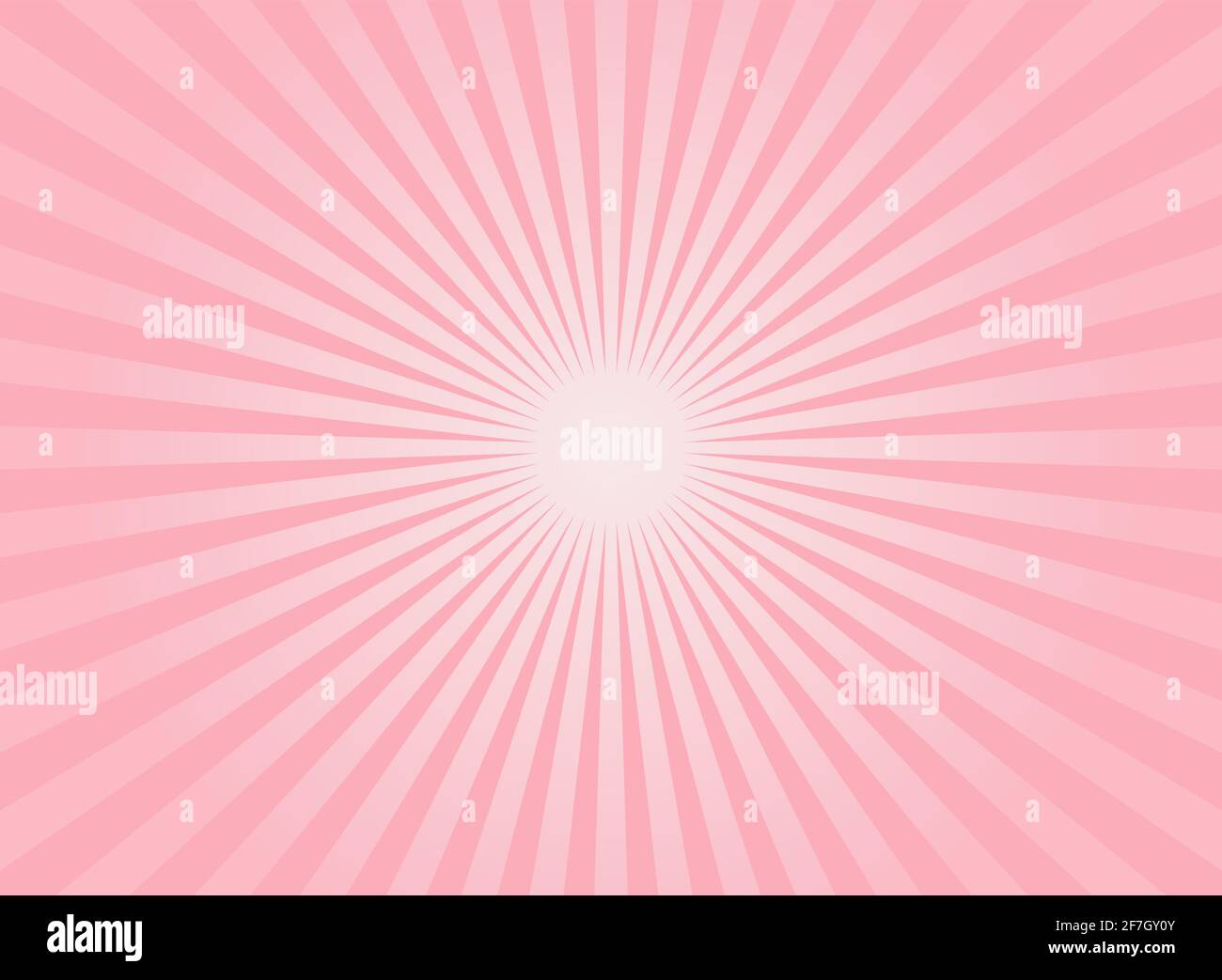 Sonnenlicht leuchtet horizontal Hintergrund. Rosa Farbe Burst Hintergrund. Vektorgrafik. Sonnenstrahl Strahl Sunburst Tapete. Candy hellen Hintergrund. Starbur Stock Vektor