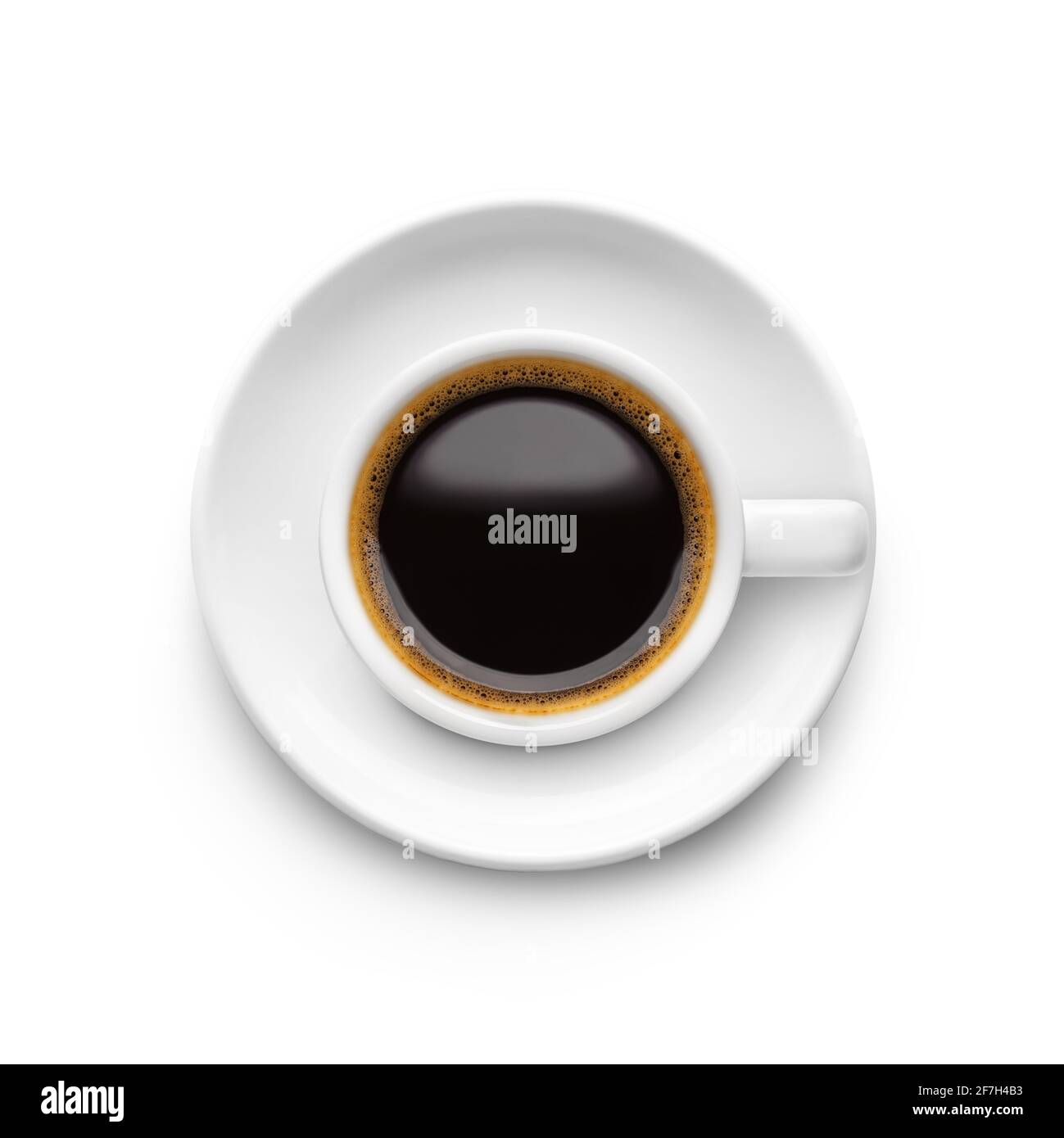 Weiße Kaffeetasse mit Untertasse Stockfoto