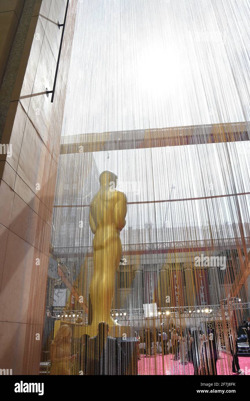 Die Oscar-Statue wurde während der 88. Oscar-Verleihung, der Oscars, am Sonntag, den 28. Februar 2016 im Dolby Theater in Hollywood, Kalifornien, ausgestellt. Foto von Jennifer Graylock-Graylock.com 917-519-7666 Stockfoto