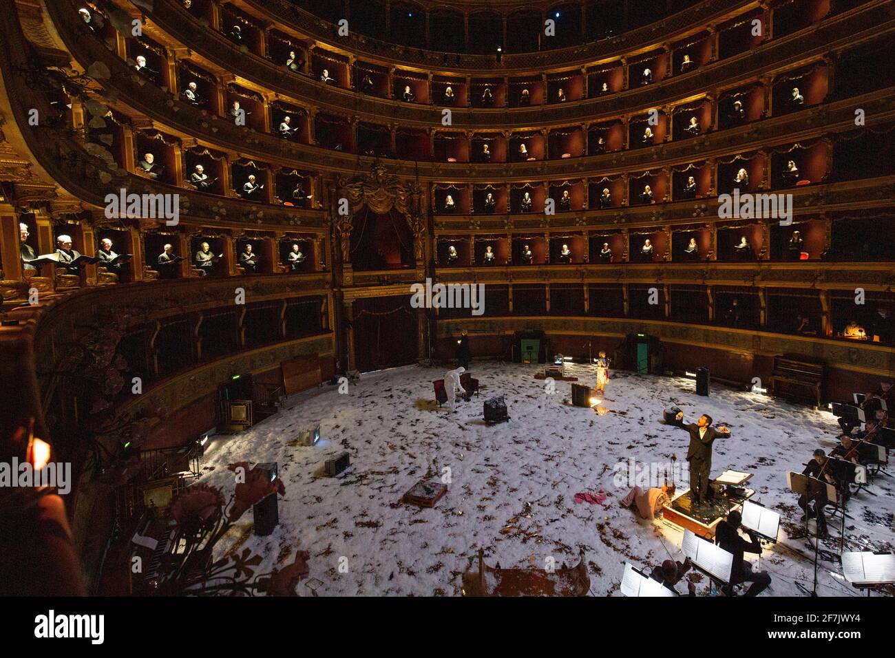 Probe der Oper 'Il crepuscolo dei sogni' (die Dämmerung der Träume), Teatro Massimo, Palermo, Sizilien, Italien, Europa, Stockfoto