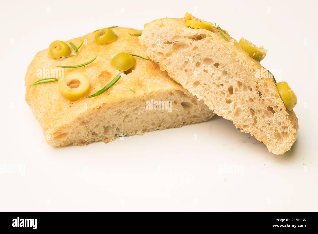 Einfache Rosmarin Knoblauch Focaccia Brot Stockfoto
