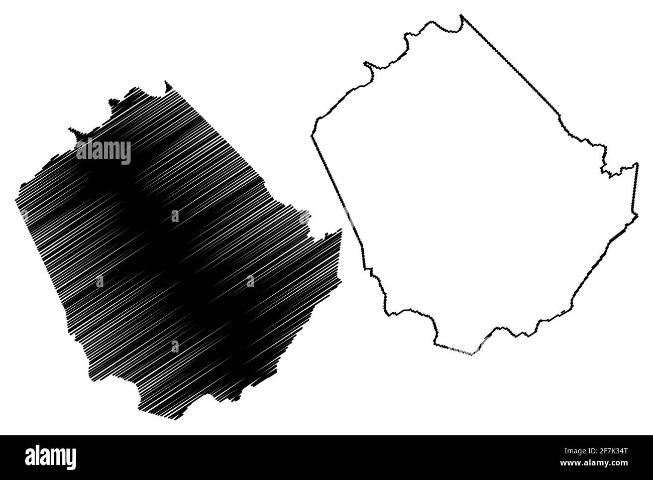 Appomattox County, Commonwealth of Virginia (U.S.-County, Vereinigte Staaten von Amerika, USA, U.S., US) Karte Vektorgrafik, scribble Skizze Appomattox Stock Vektor