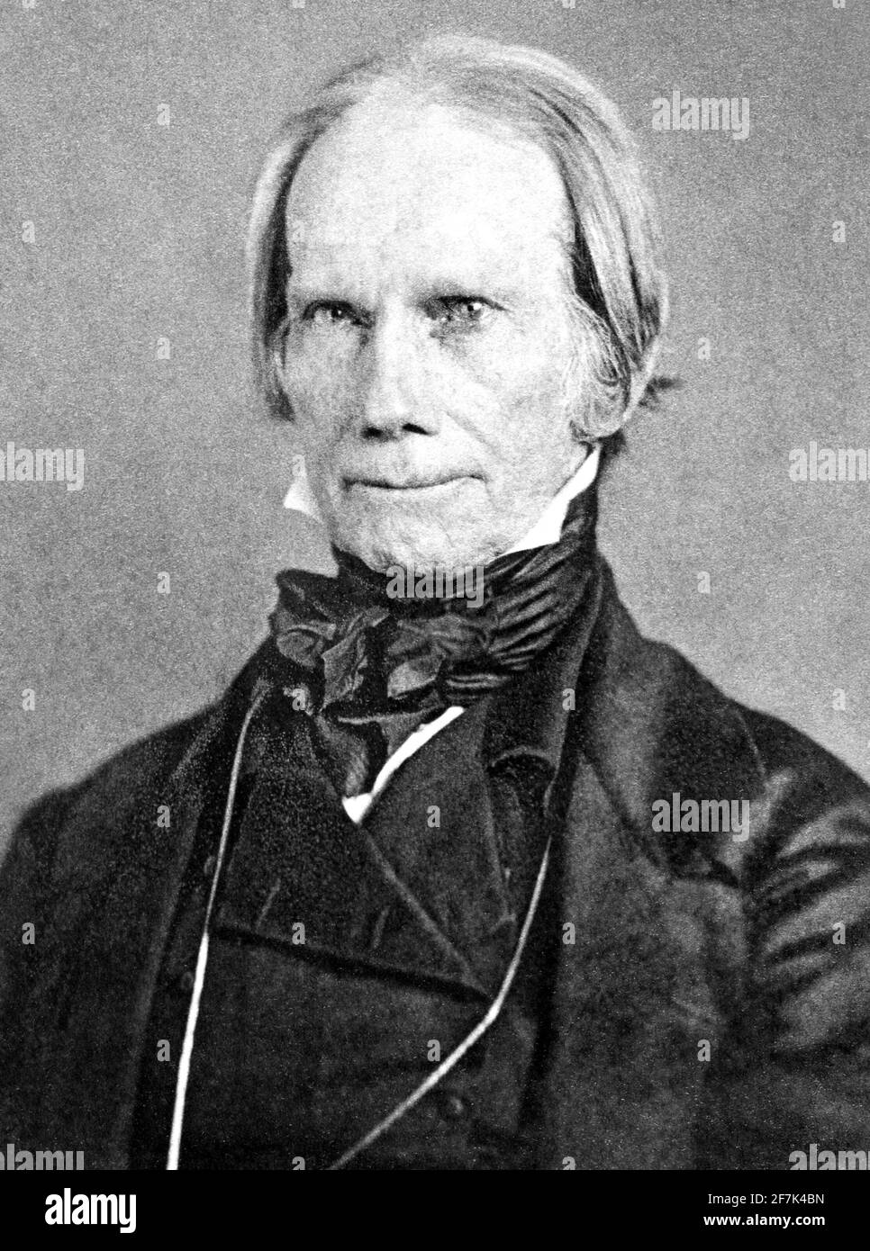 Vintage-Portraitfoto des amerikanischen Staatsmannes Henry Clay (1777 – 1852). Foto ca. 1850. Stockfoto