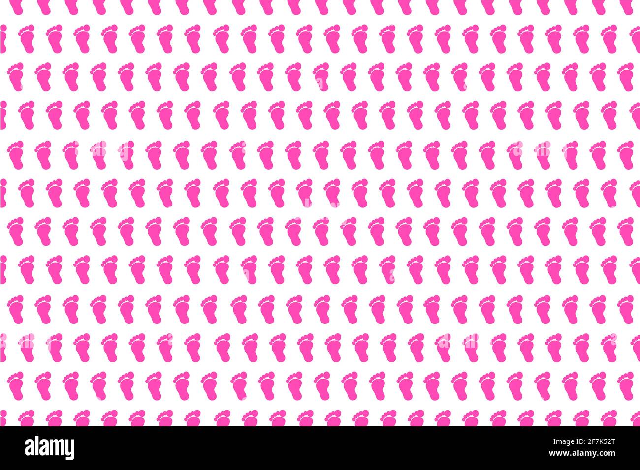 Hintergrund Füße Fußabdruck barfuß Sohle des Fußes Symbol rosa weiß Muster Logo Design Vorlage Vorlage Geschenk isoliert Website Struktur Papier Stoff Stockfoto