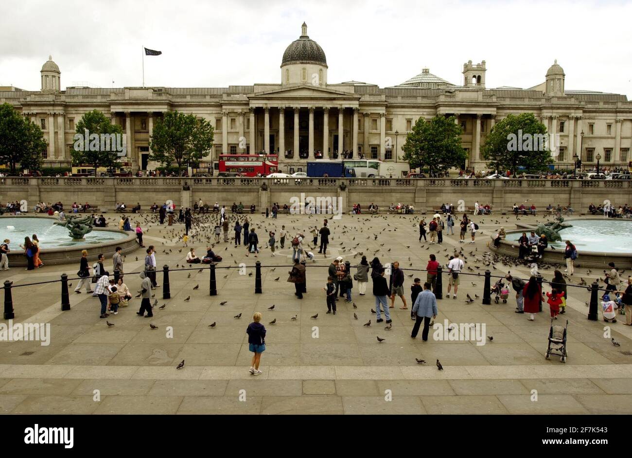 Trafalger Square in London Juli 2001 Stockfoto