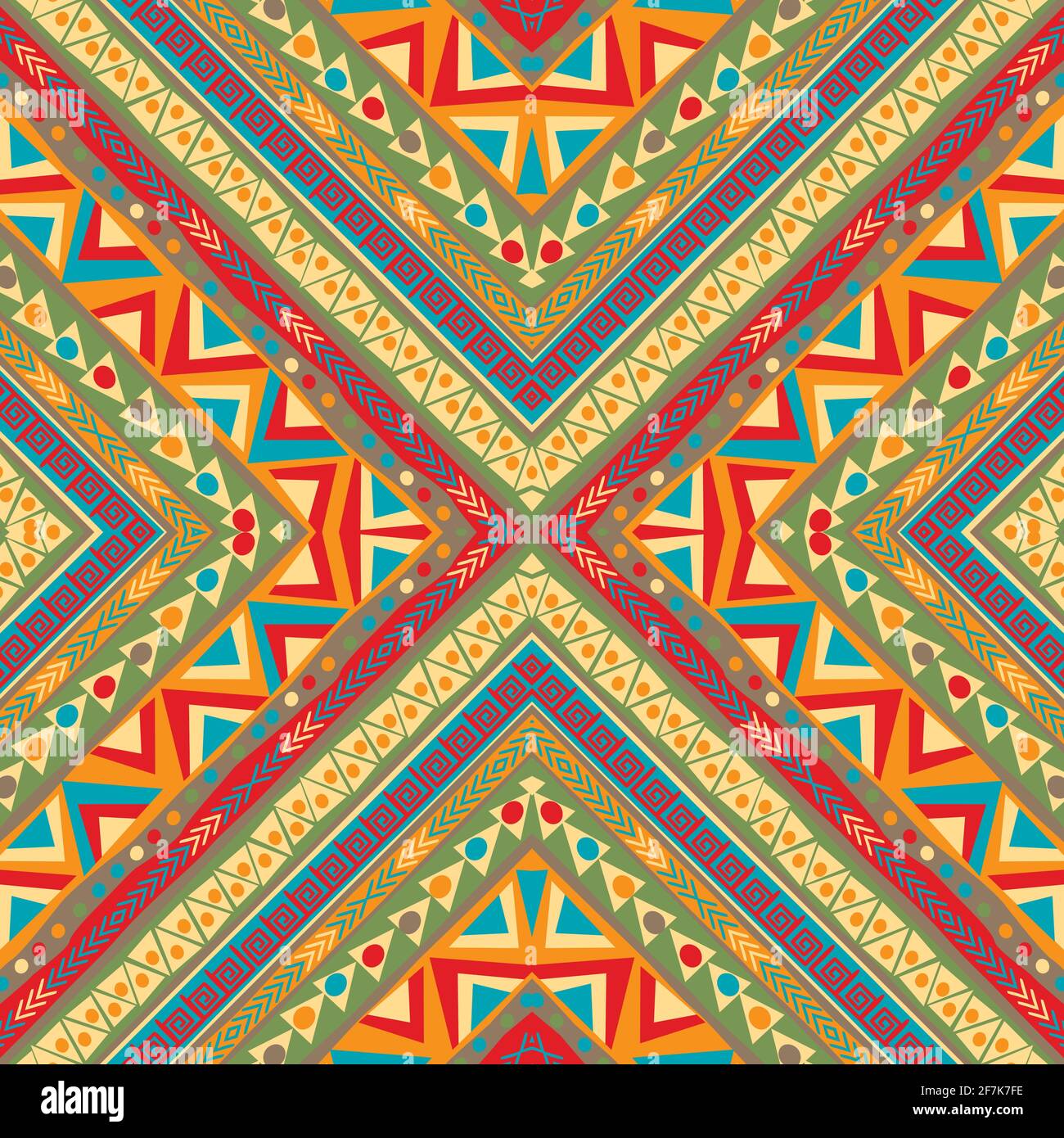 Tribal nahtlose bunte geometrische Muster Stock Vektor