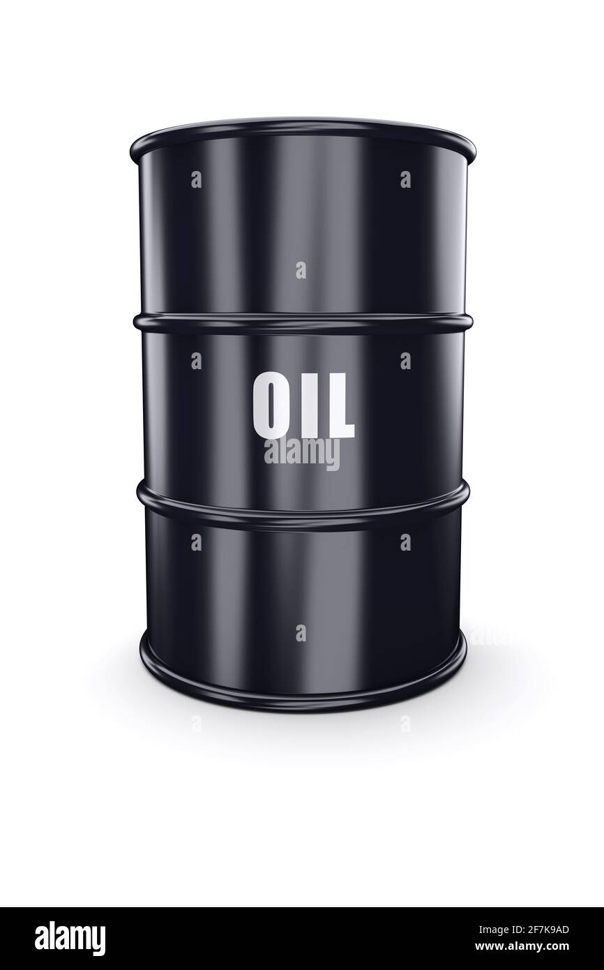 Barrel Öl auf einem weißen. 3d-Bild Stockfoto
