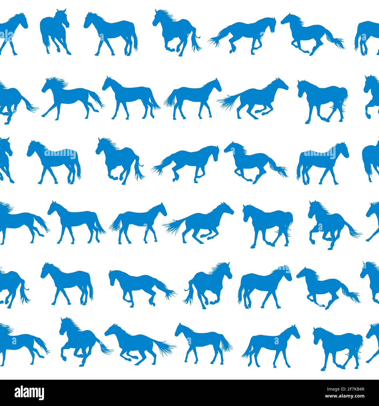 Nahtloses Muster mit Silhouetten von Pferden Stock Vektor