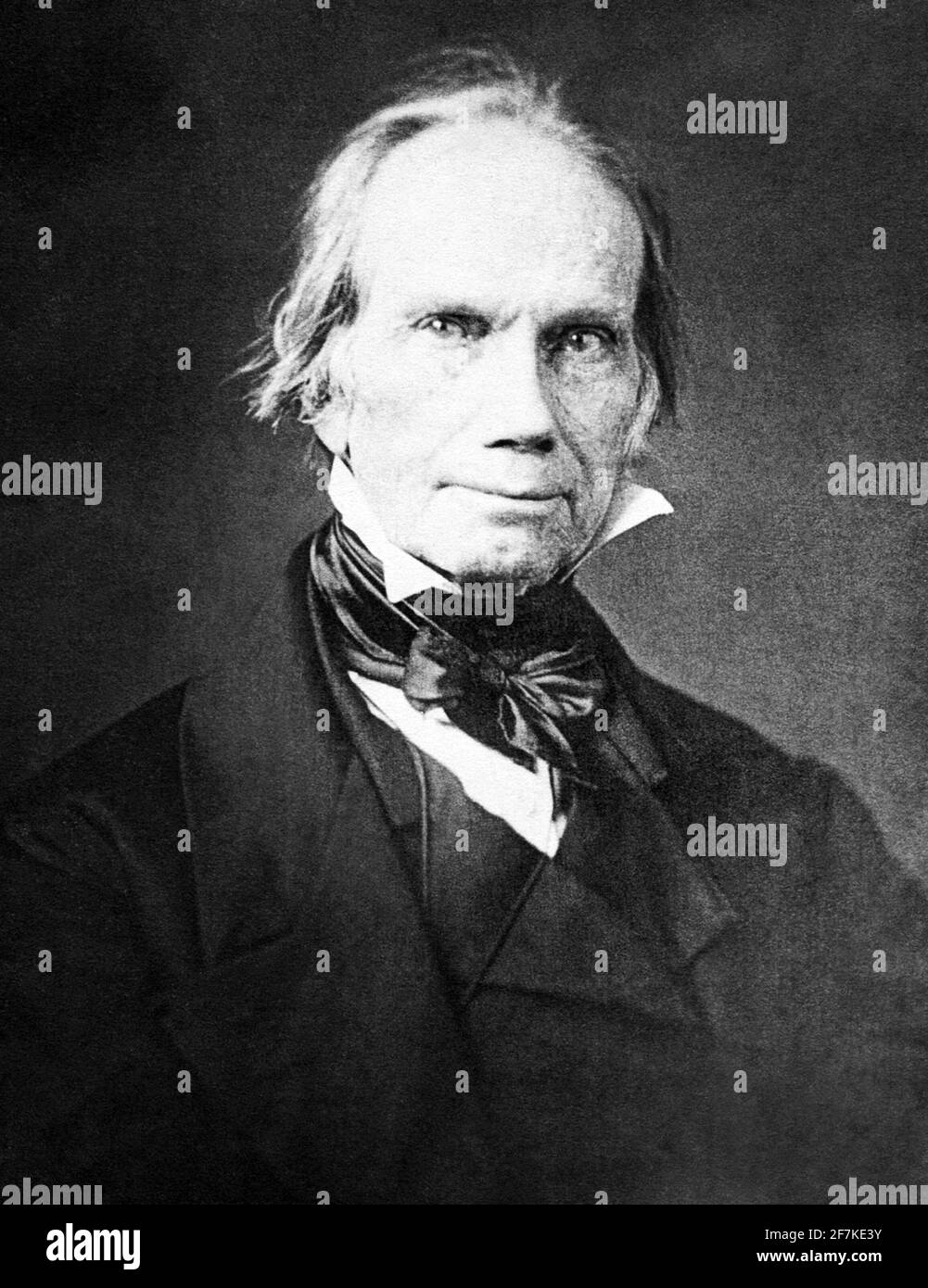 Vintage-Portraitfoto des amerikanischen Staatsmannes Henry Clay (1777 – 1852). Foto ca. 1848. Stockfoto