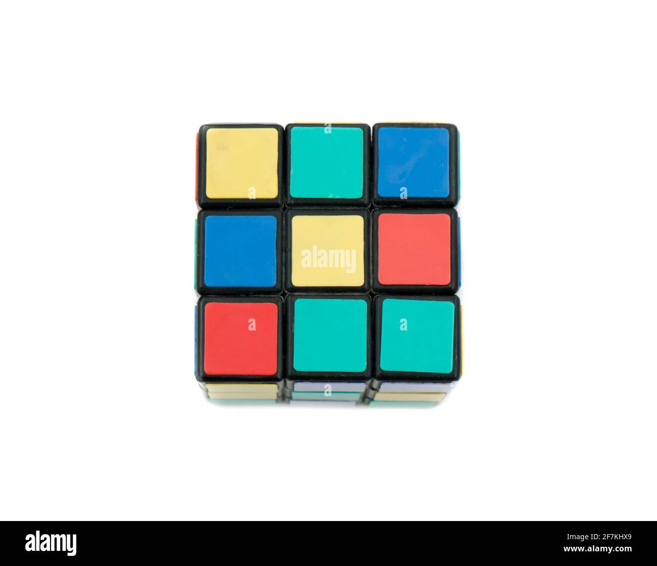 Das Rubik's Cube Miniaturspielzeug, hergestellt in der Sowjetzeit. Die Sowjetunion war ein sozialistischer Staat auf dem eurasischen Kontinent, der zwischen 1922 und 1991 existierte. Stockfoto