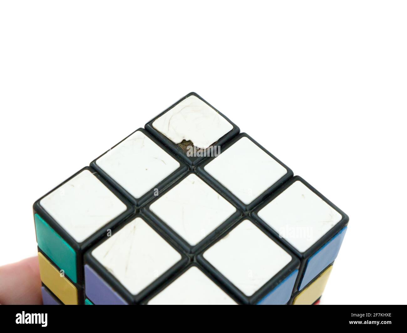Das Rubik's Cube Miniaturspielzeug, hergestellt in der Sowjetzeit. Die Sowjetunion war ein sozialistischer Staat auf dem eurasischen Kontinent, der zwischen 1922 und 1991 existierte. Stockfoto