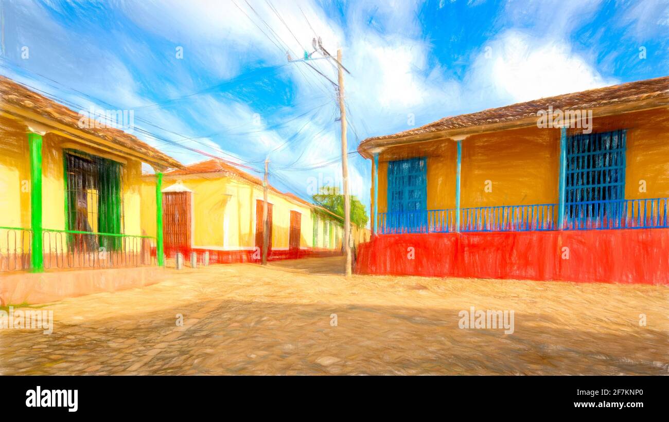 Trinidad, Kuba, Gebäude der Kolonialarchitektur. Stockfoto