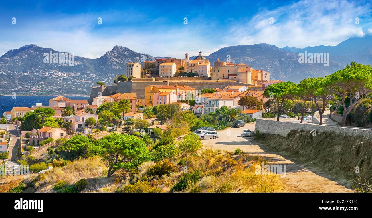 Piana Village, Les Calanches, Golfe de Porto, UNESCO, Westküste, Korsika, Frankreich Stockfoto
