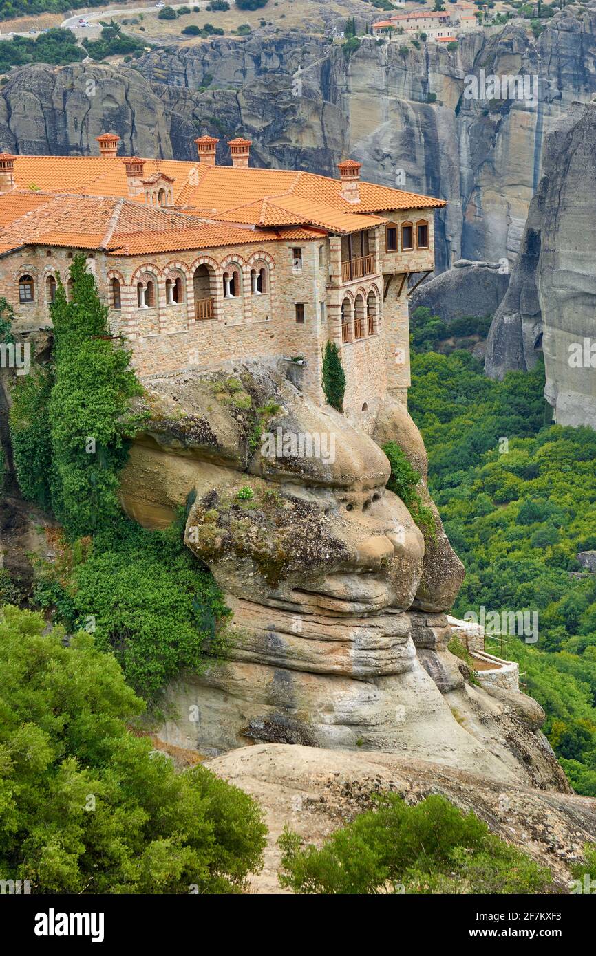 Meteora das Kloster Roussanou, Griechenland Stockfoto