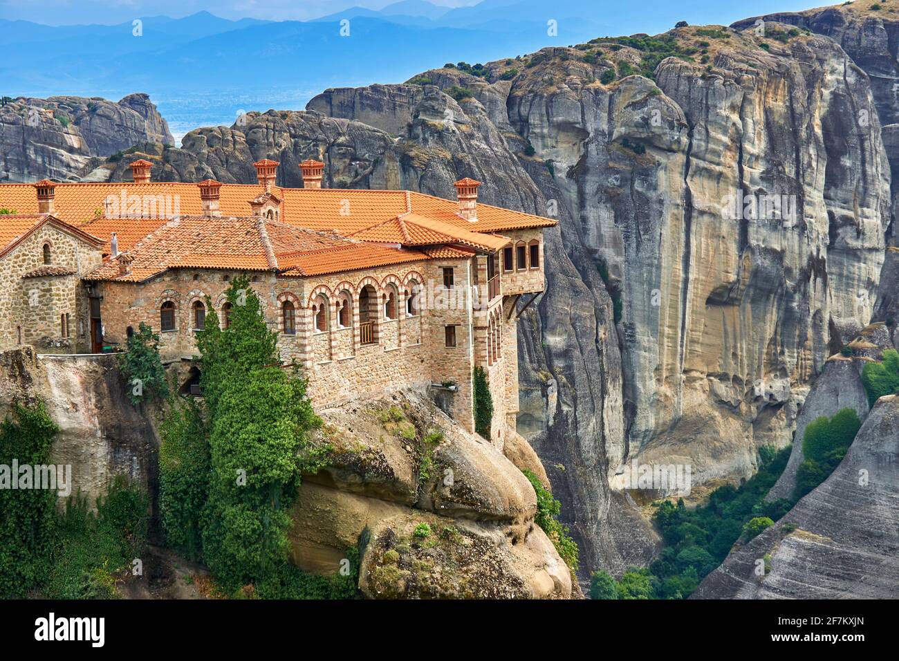 Meteora das Kloster Roussanou, Griechenland Stockfoto