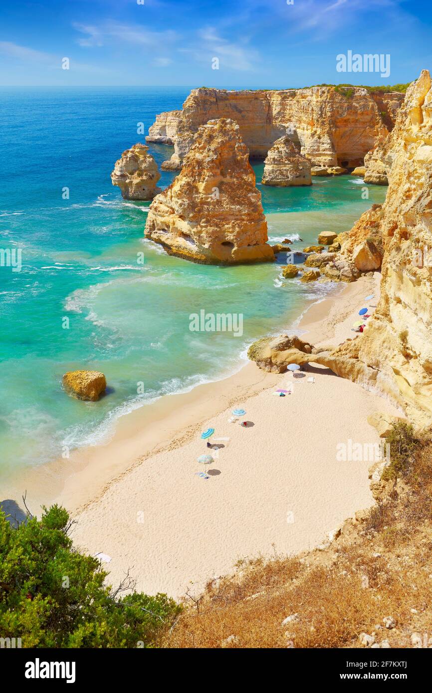 Praia da Marinha Strand, Algarve, Portugal Stockfoto