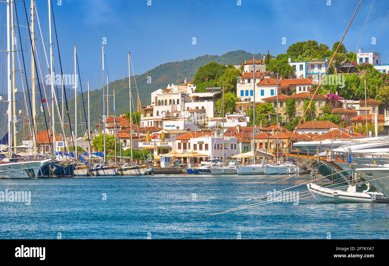 Altstadt und Hafen von Marmaris, Türkei Stockfoto