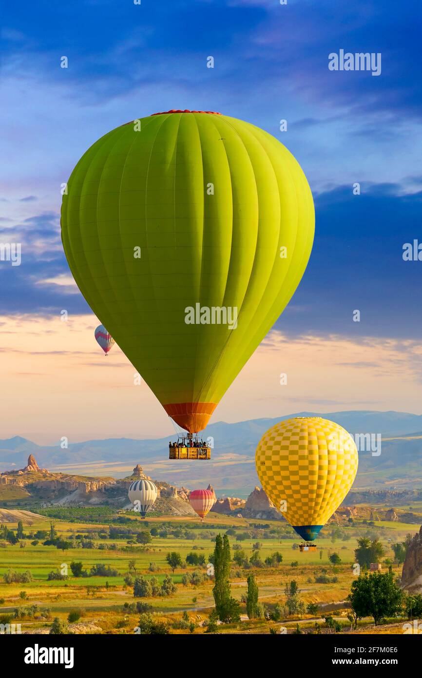 Heißluft-Ballon, Göreme, Kappadokien, Türkei Stockfoto