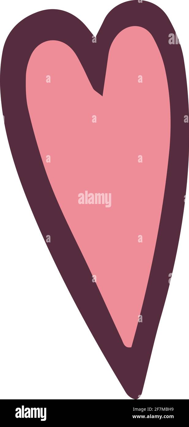 Valentine Heart Icon, handgezeichnet und umrandet Stock Vektor