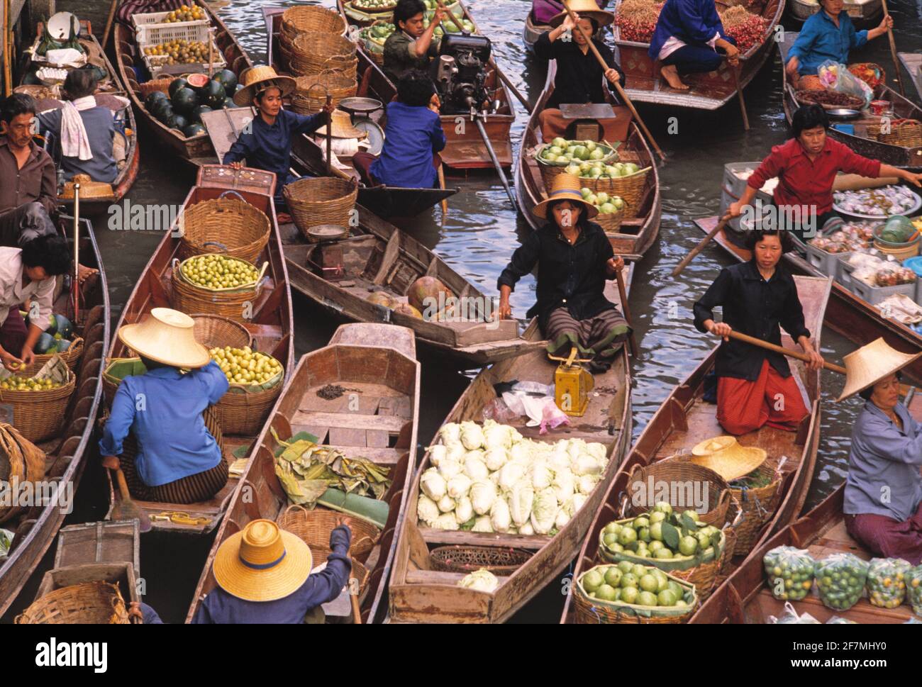 Thailand. Bangkok. Damnoen Saduak Floating Market. Stockfoto