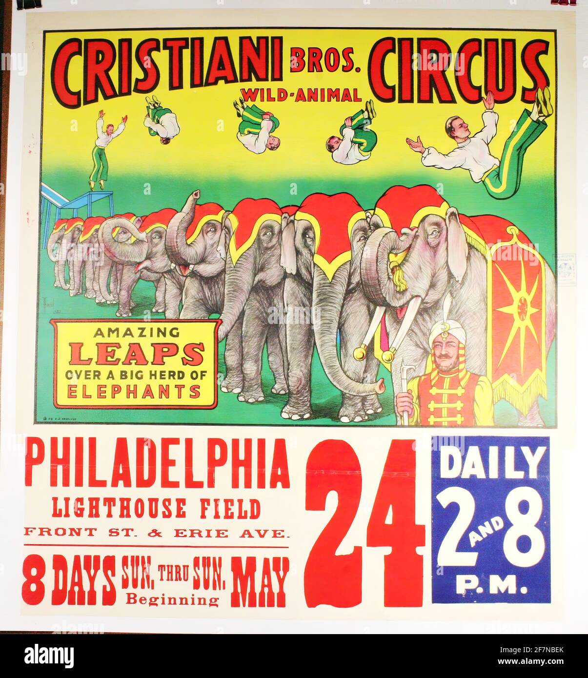 Ein klassisches Zirkusposter für Cristiani Brothers Wild Animal Circus Stockfoto