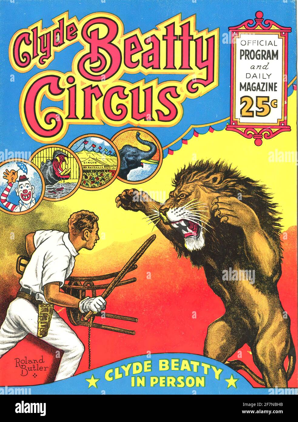 Ein klassisches Zirkusposter für den Clyde Beaty Circus Stockfoto