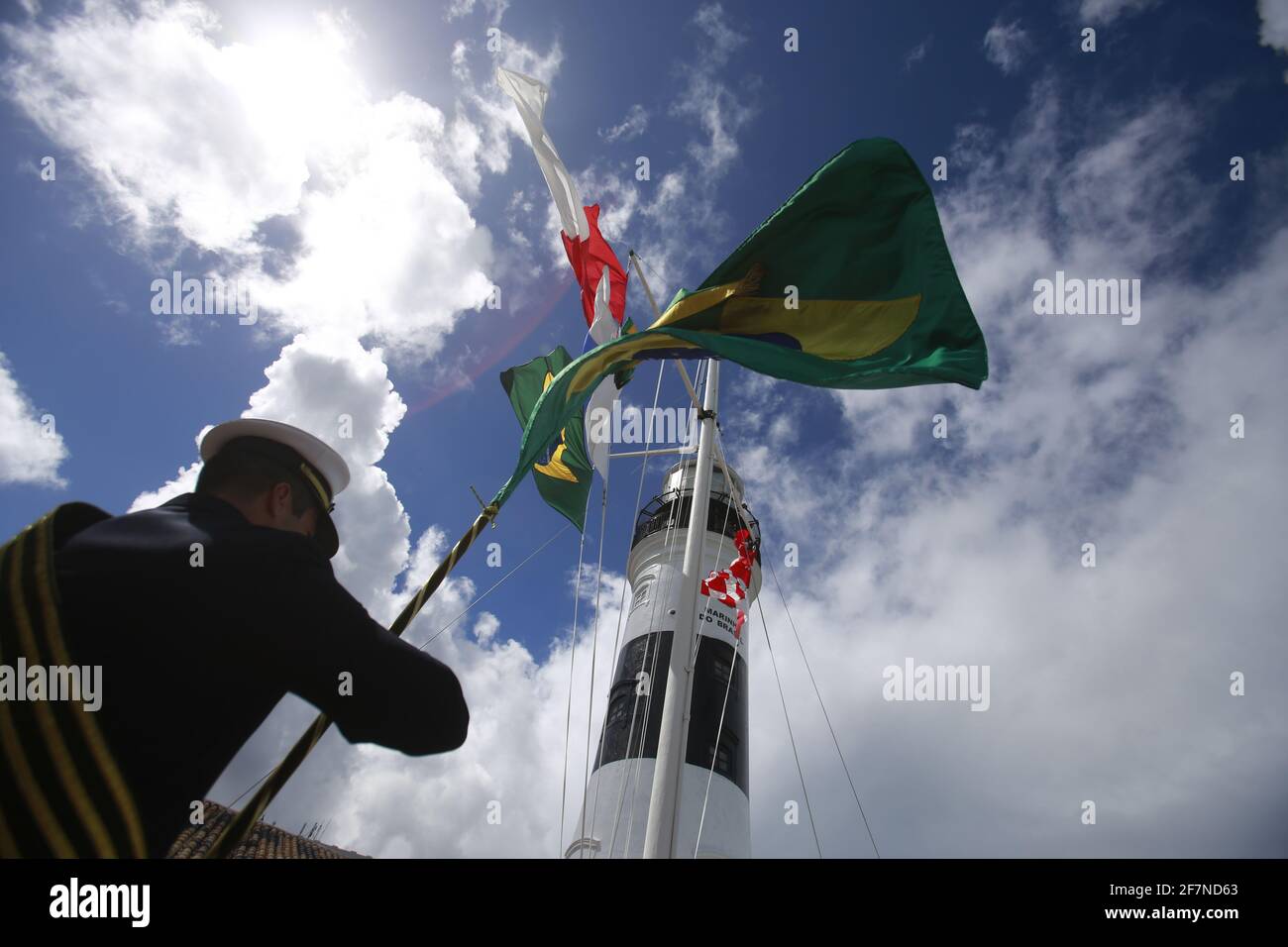 salvador, bahia / brasilien - 11. Juni 2019: Brasilianisches Militär der Marine während der Veranstaltung in Farol da Barra in Salvador. *** Ortsüberschrift *** Stockfoto