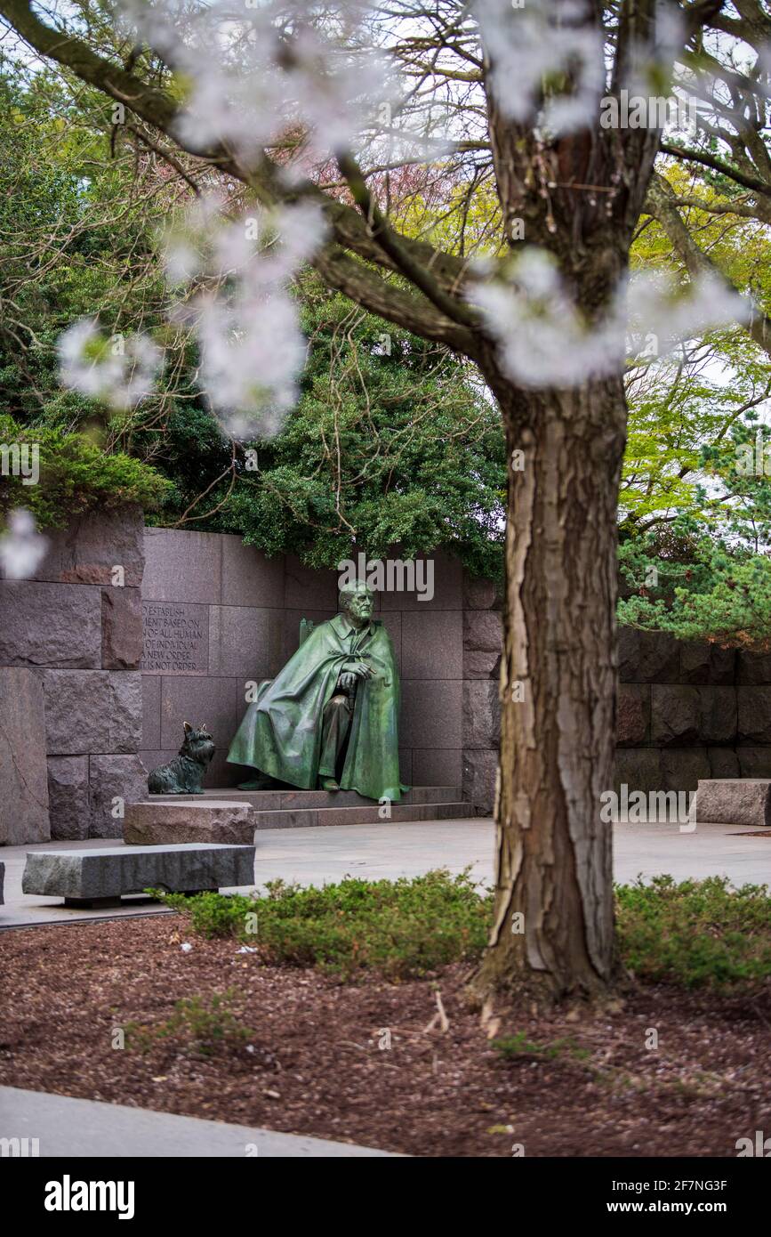 Eine Statue von Präsident Roosevelt am Franklin Delano Roosevelt Memorial in Washington D.C. Stockfoto