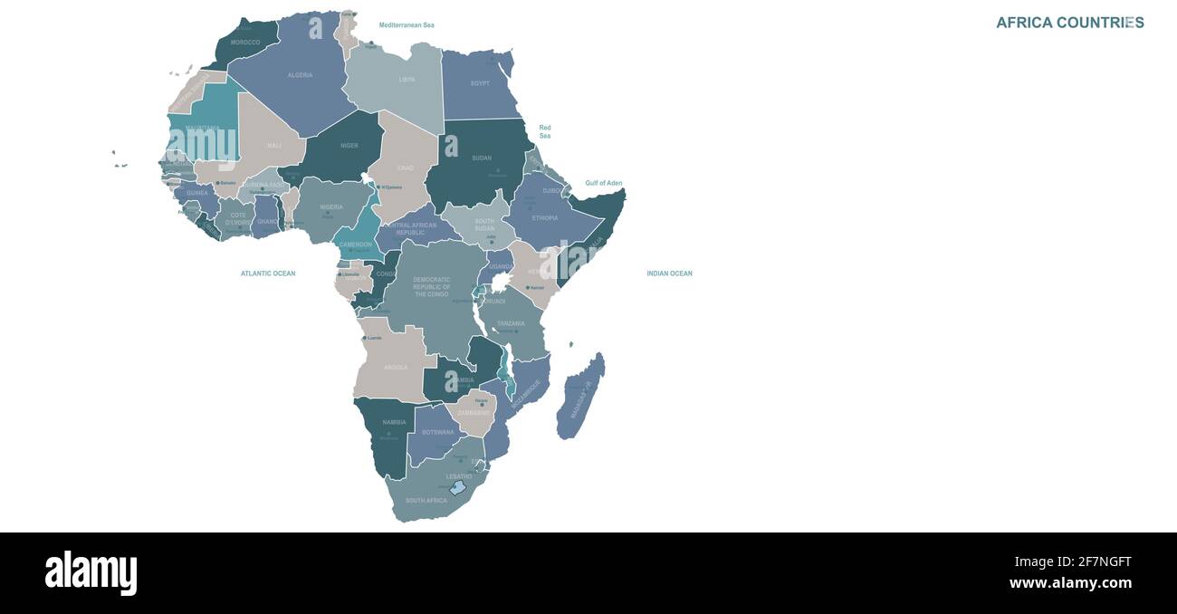 Afrika-Karte. Vektor der Weltkarte nach Kontinent Stock Vektor