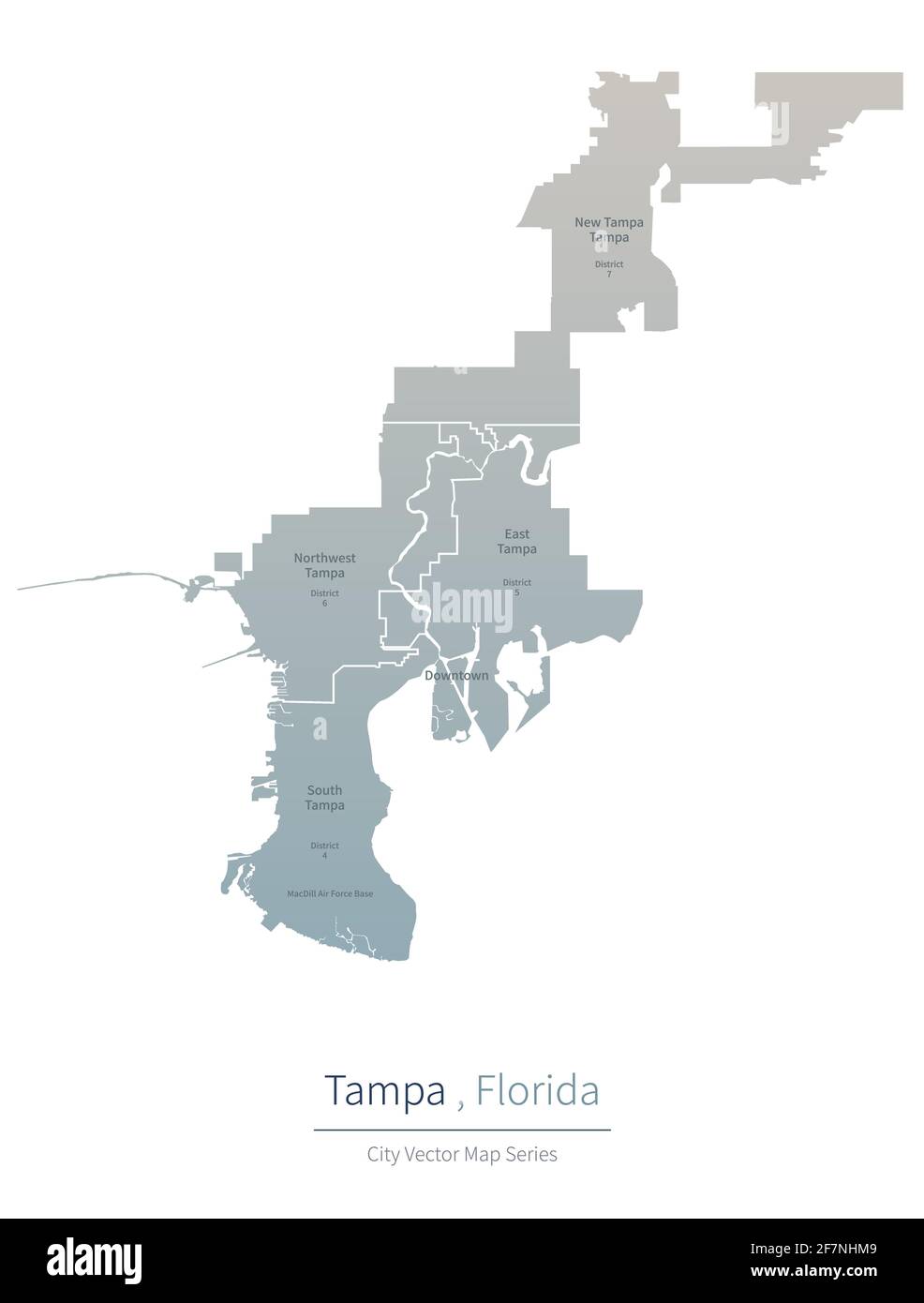 Tempa Karte. vektor-Karte der großen Stadt in Florida. Stock Vektor