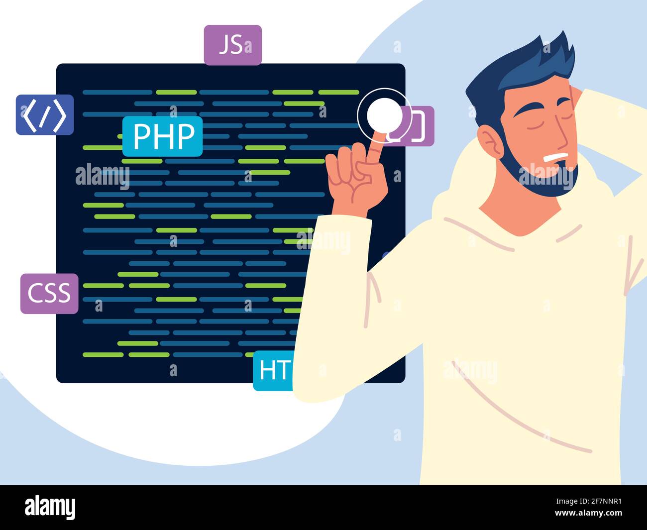 Entwickler erstellen Code Stock Vektor