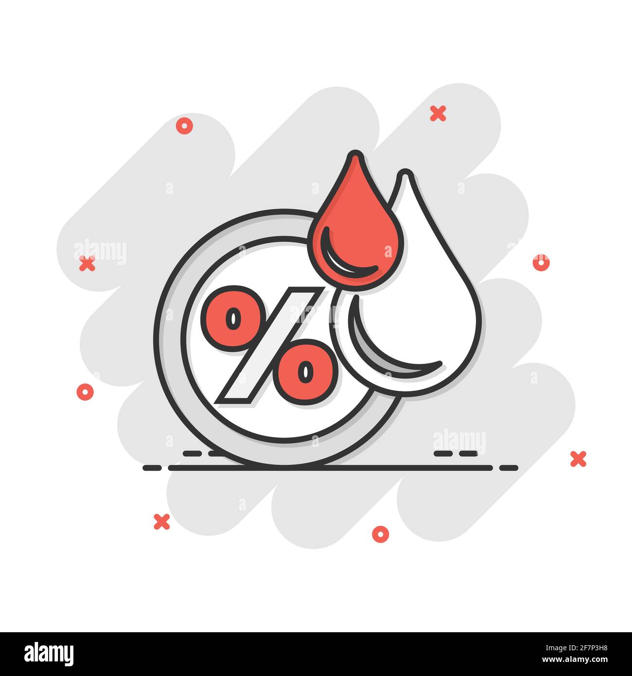 Luftfeuchtigkeit Symbol im Comic-stil. Klima vektor Cartoon Illustration auf weißem Hintergrund isoliert. Temperatur Prognose Geschäftskonzept splash Wirkung. Stock Vektor