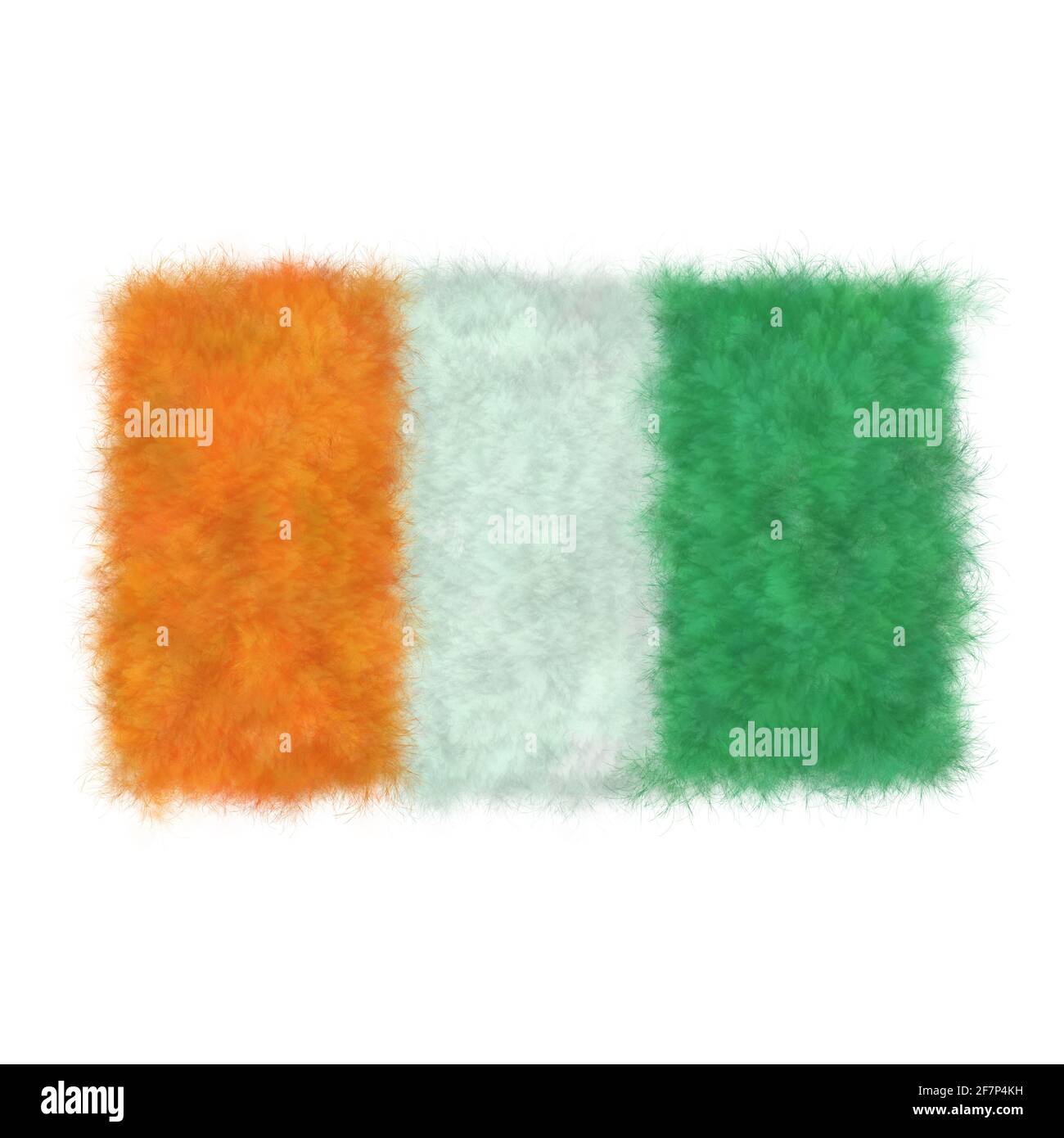 3D-Illustration einer realistischen Irland-Flagge in Filzstoff Stockfoto