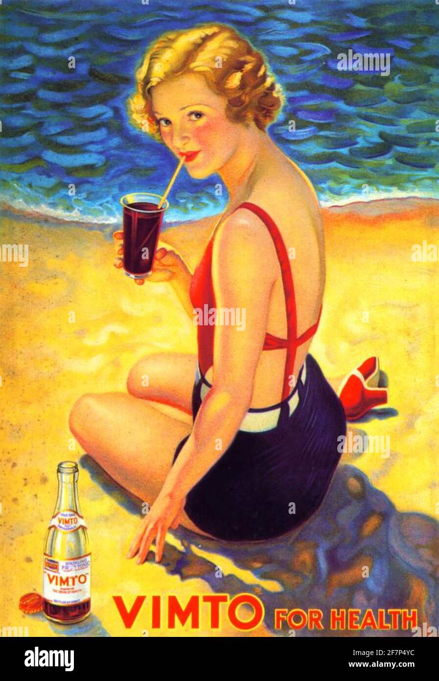 VITMO-Anzeige für ein britisches Getränk um 1935 Stockfoto