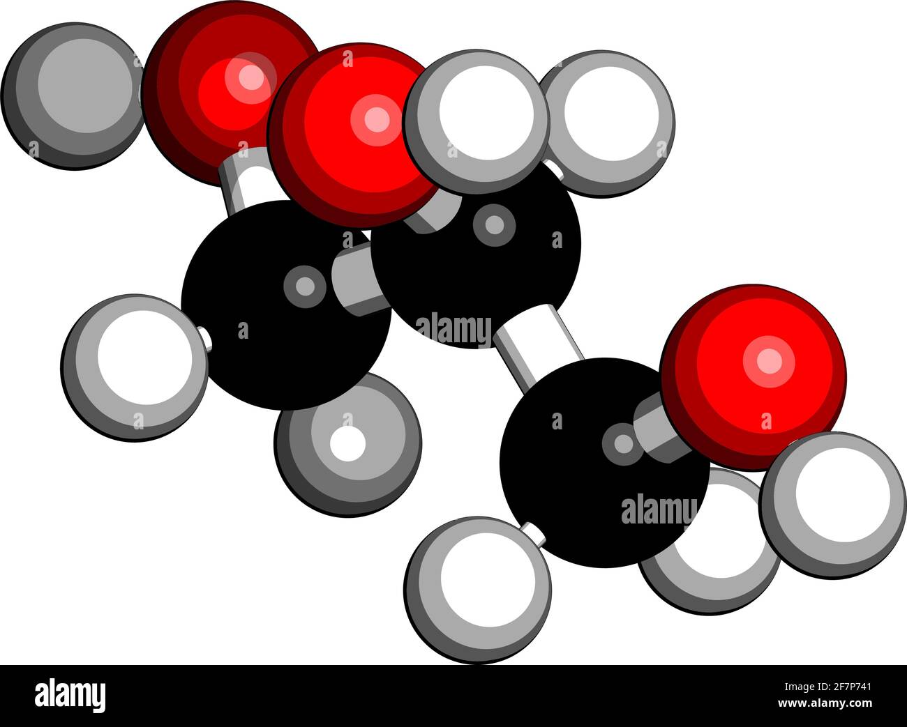 Glycerin (Glycerin)-Molekül. Hergestellt aus Fett- und Öltriglyceriden. Wird als Süßstoff, Lösungsmittel und Konservierungsmittel in Lebensmitteln und Medikamenten verwendet. 3D-Rendering. Bei Stock Vektor
