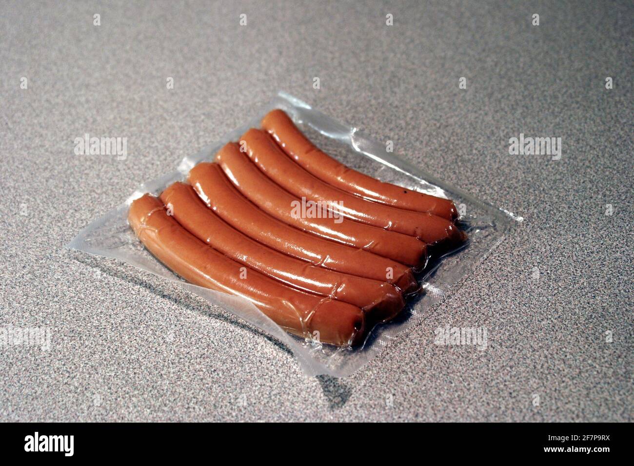 Frankfurter Wurst aus Kunststoff Stockfoto