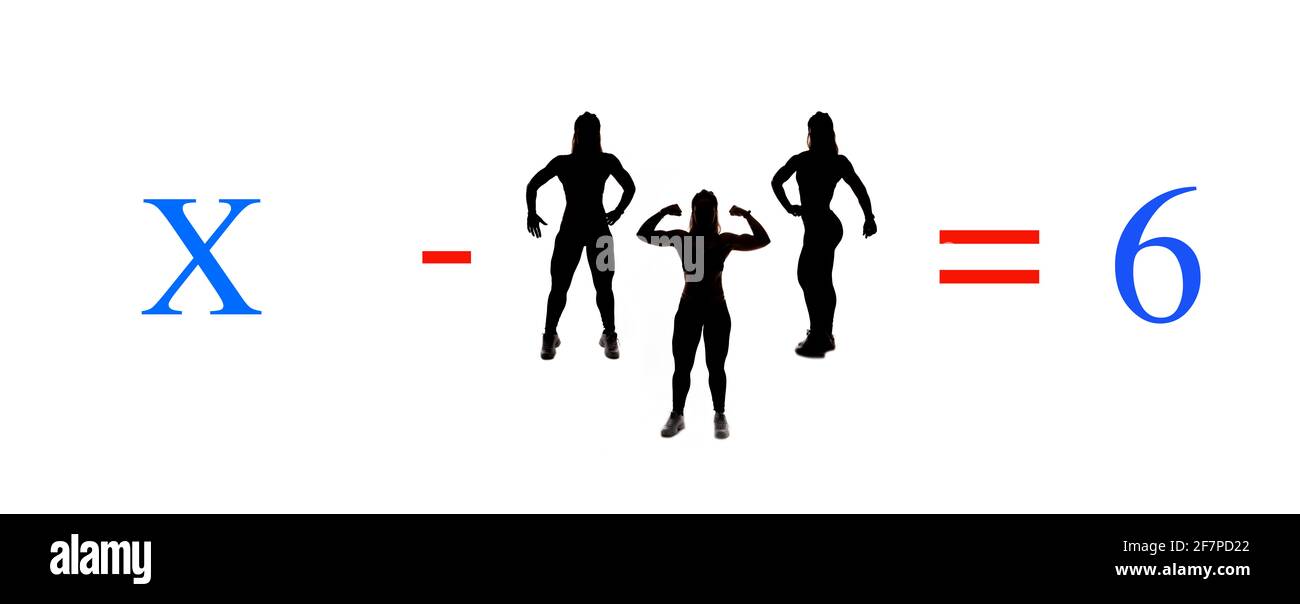 Einfache mathematische Rechenübungen; Mathematik für Kinder; Berechnungen für den Kindergarten mit Objekten und Menschen Stockfoto