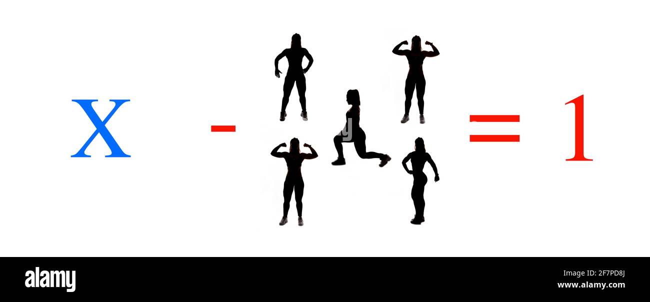 Einfache mathematische Rechenübungen; Mathematik für Kinder; Berechnungen für den Kindergarten mit Objekten und Menschen Stockfoto