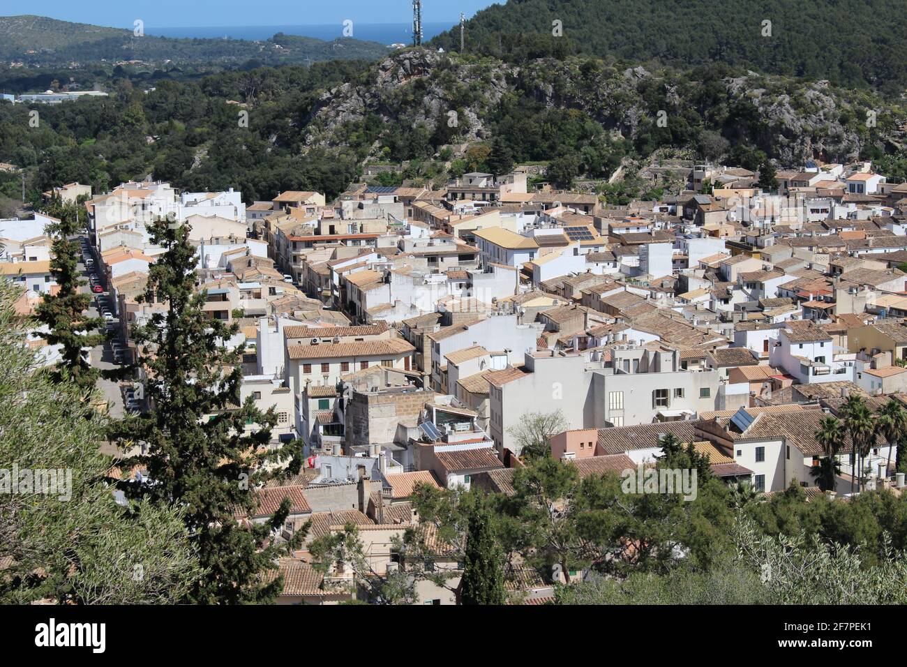 Dächer der Stadt Pollenca auf Mallorca Stockfoto