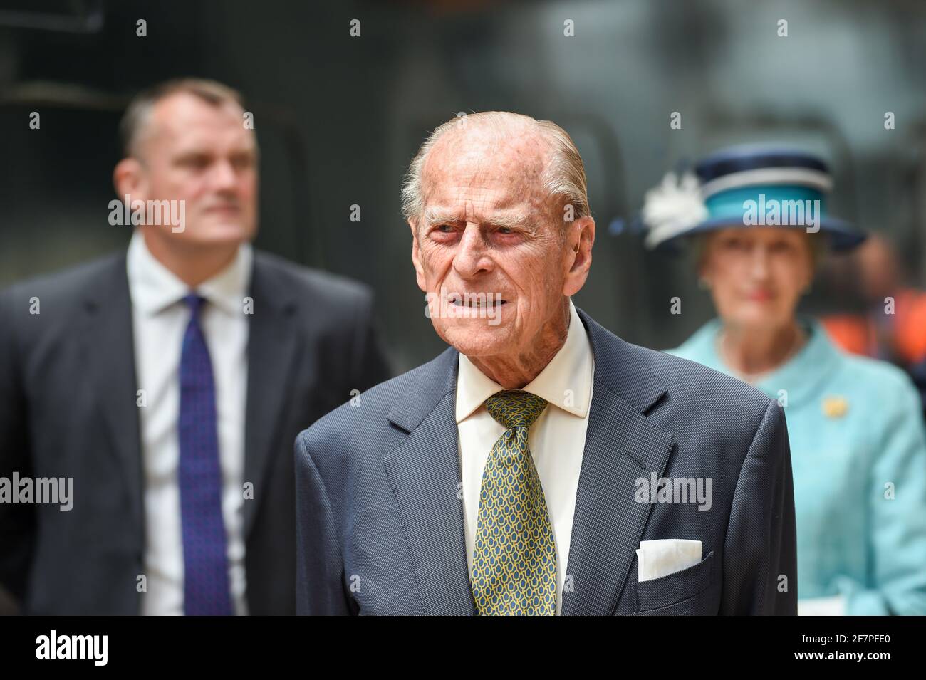 Seine Königliche Hoheit Prinz Philip, der Herzog von Edinburgh am Bahnhof London Paddington, war dies die vorletzte königliche Verlobung, bevor er in den Ruhestand ging. Stockfoto