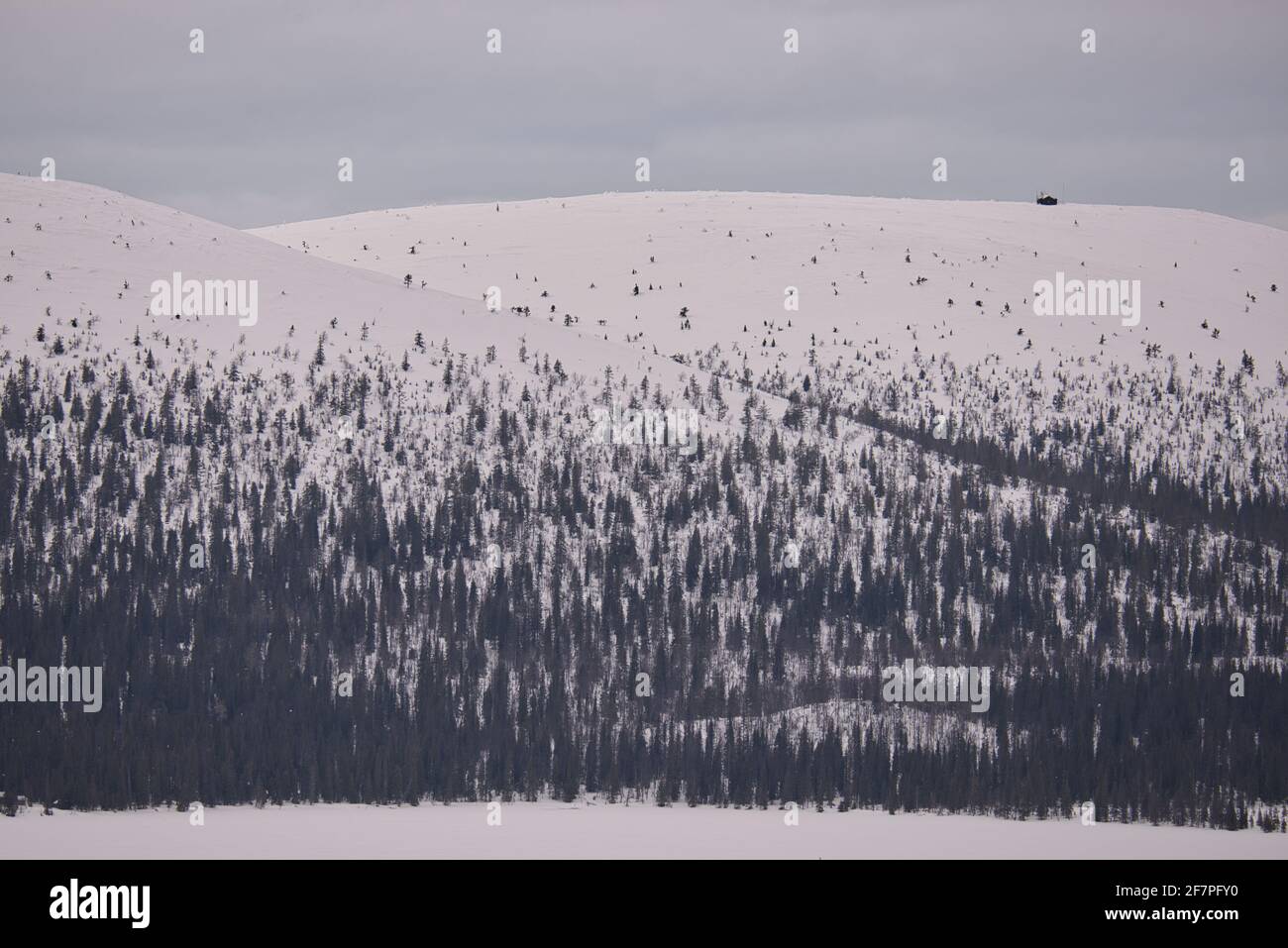 Die meteorologische Station auf Sammaltunturi fiel im Pallas-Yllästunturi National Park, Muonio, Lappland, Finnland Stockfoto