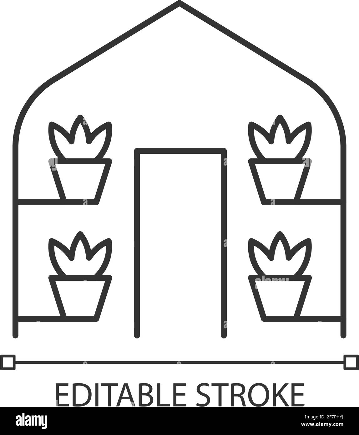 Lineares Symbol für Gewächshäuser Stock Vektor