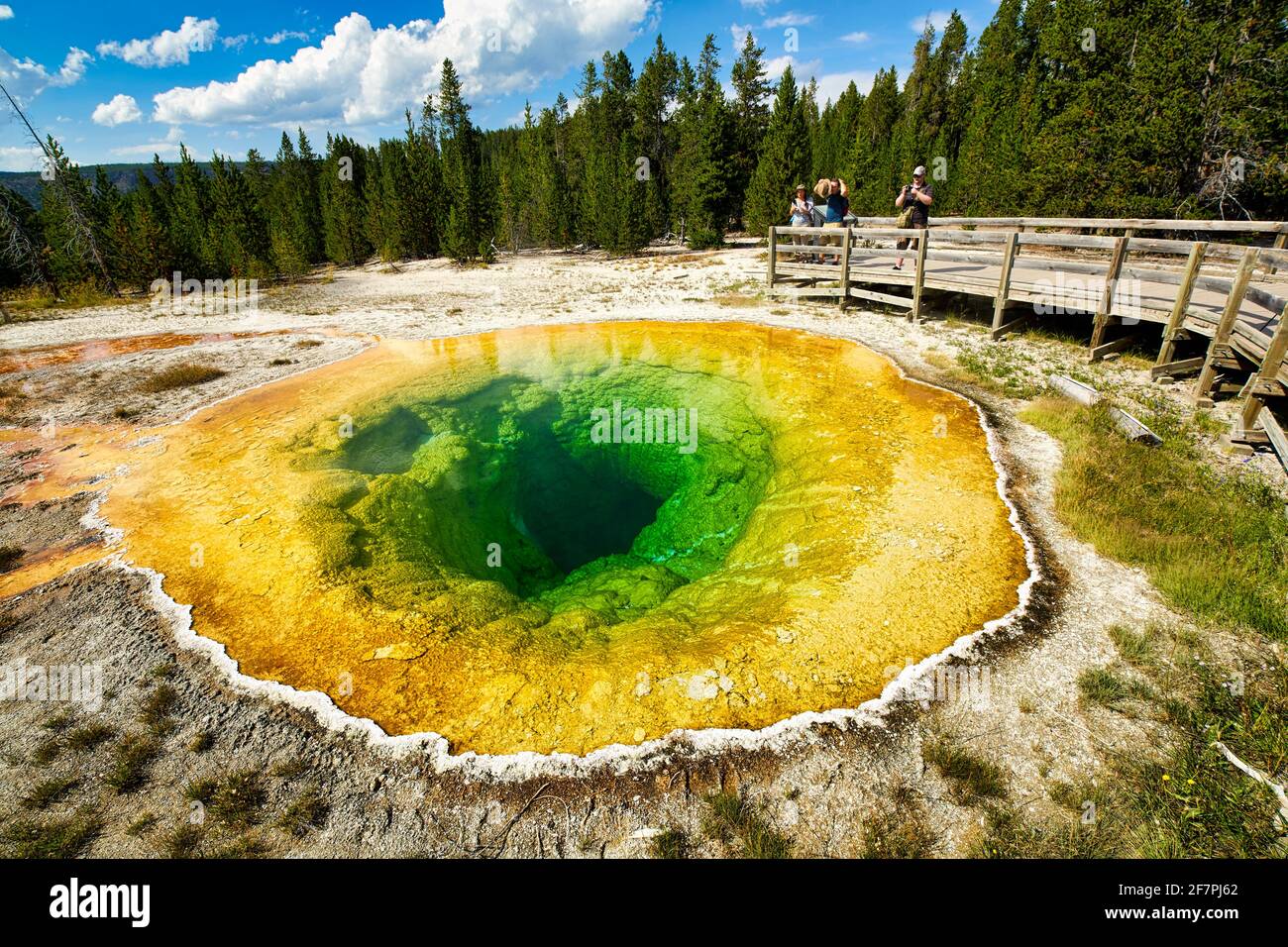 Morning Glory Pool im Yellowstone National Park. Wyoming. USA. Stockfoto