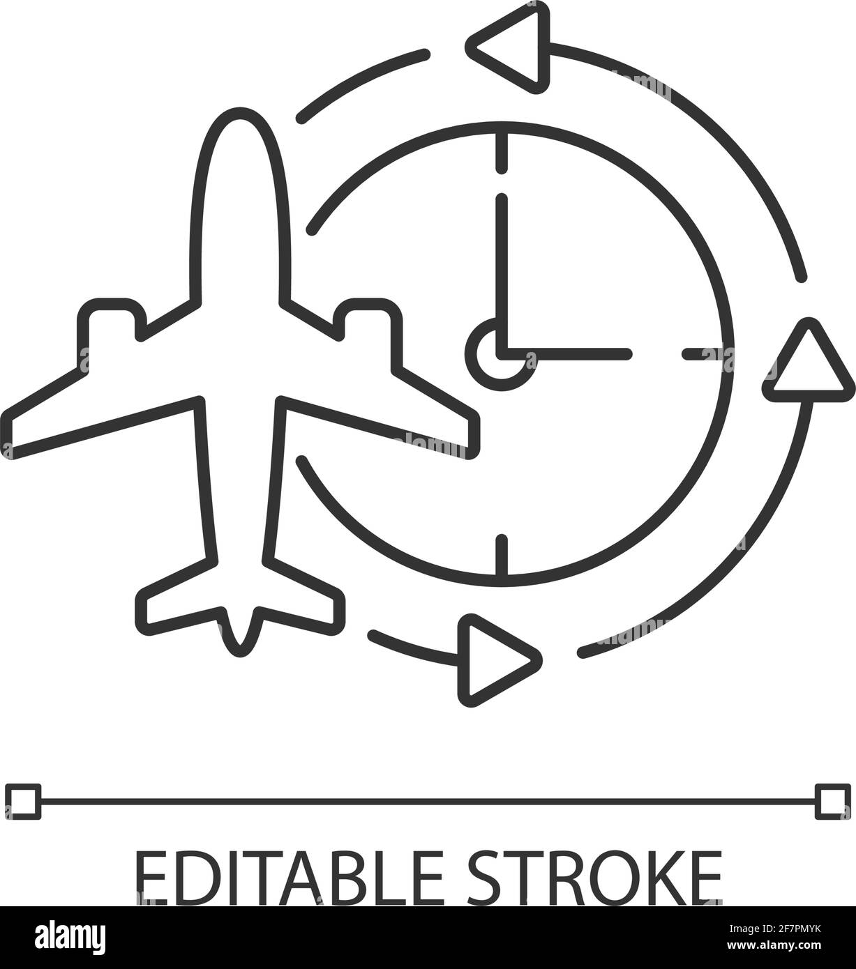 Lineares Jetlag-Symbol Stock Vektor