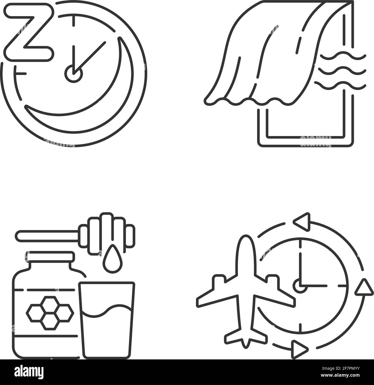 Empfehlungen zur Verbesserung der linearen Symbole für den Schlaf Stock Vektor