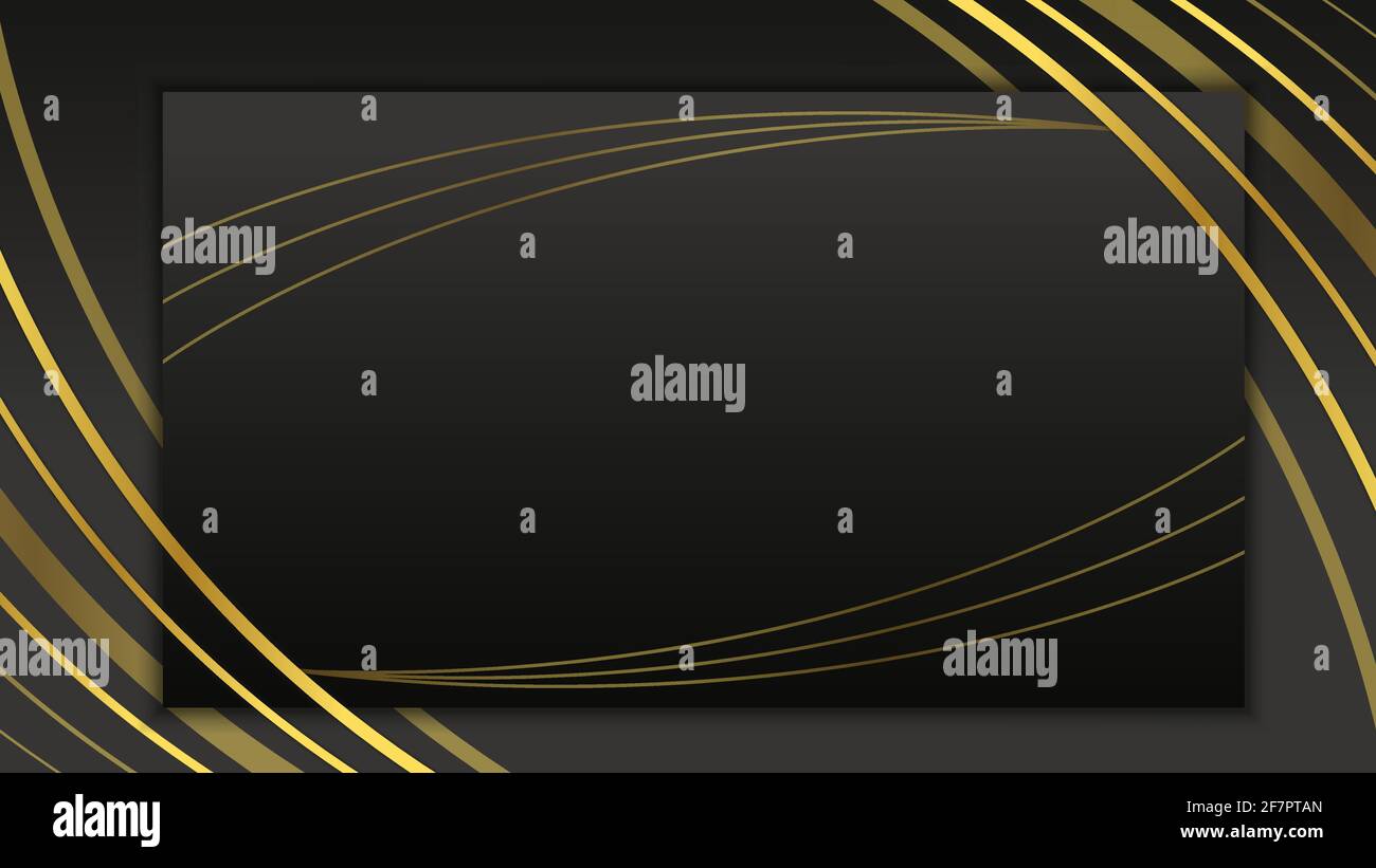 Goldene Luxus Hintergrund Vorlage mit Linien. Vektorgrafik Stock Vektor