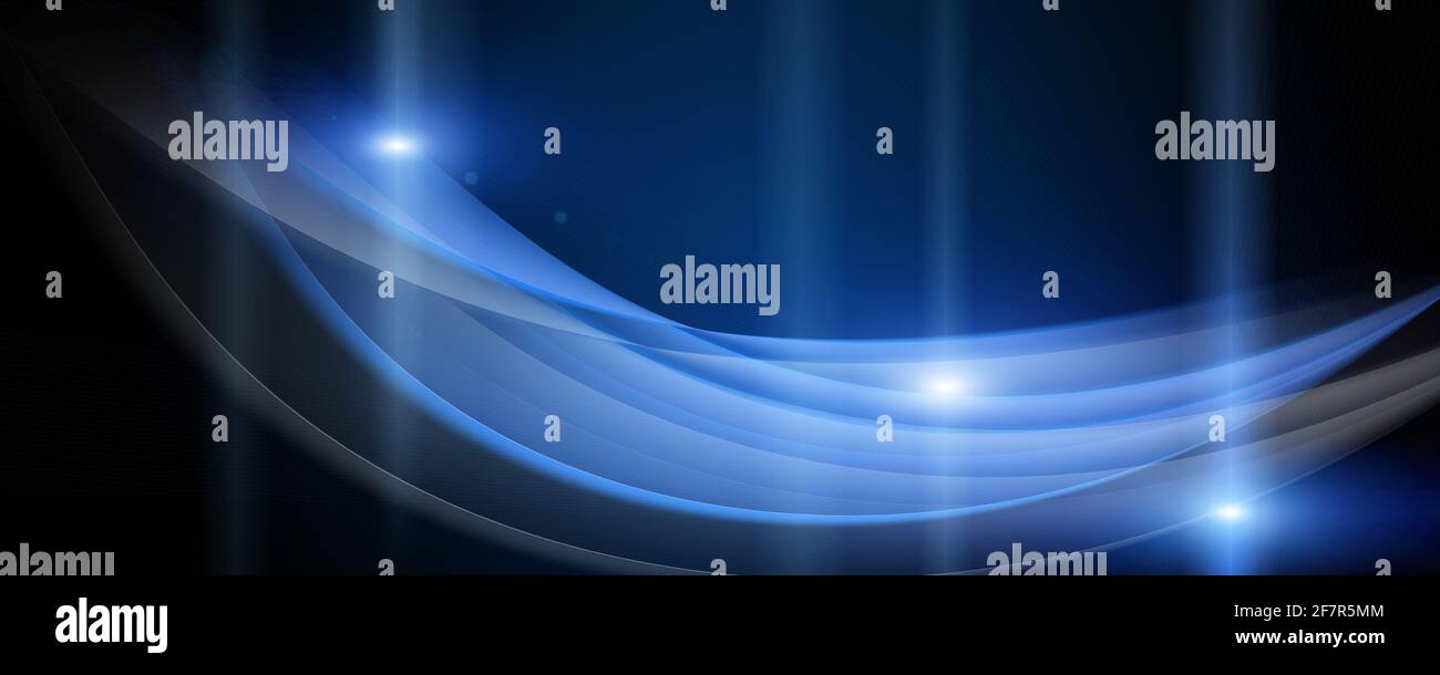 Futuristische wave panorama Hintergrund Design mit Beleuchtung Stockfoto