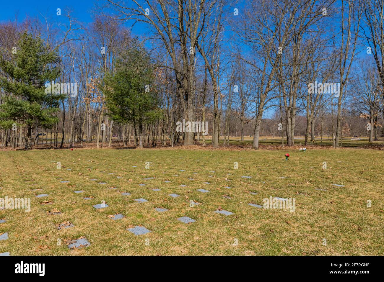 Gebiet, in dem meine Eltern auf dem Fort Custer National Cemetery, Augusta, Michigan, USA, begraben sind Stockfoto